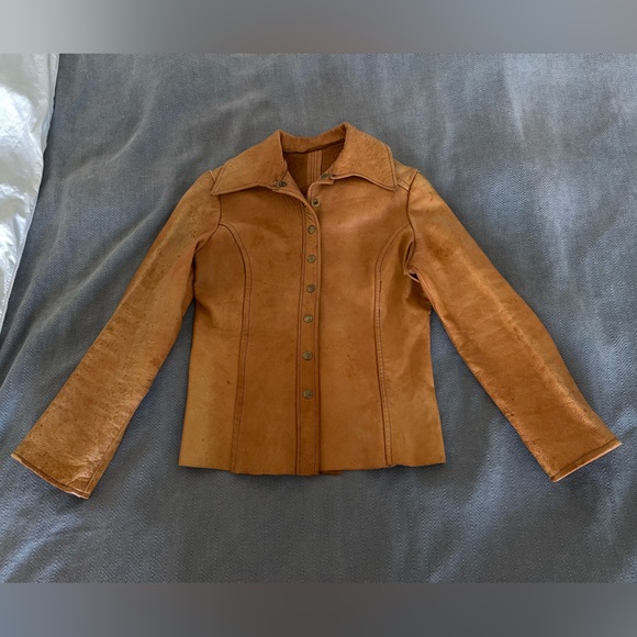 Vintage 60s 70s Leather Jacket East West Musical Instruments - Picture 1 of 10